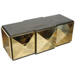 Paul Marra Brass Tile Cocktail Table 10