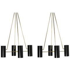 Mid-Century Large Stilnovo Style Pair of Mid-Century Chandeliers 8