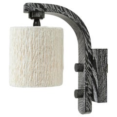 Paul Marra Oak Sconce with Cotton Chenille Shade