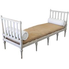 19th Century Swedish Stamped Stockholm Sofa Bench 8