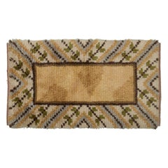 Swedish textile designer. Handmade rya carpet of pure cotton. Multicolored.