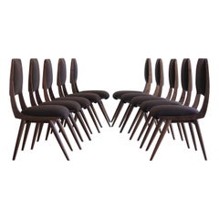 Set of 10 Parisiano Dining Chairs in Natural Walnut