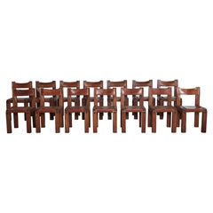 Pierre Chapo S11 Chairs, Set of 14, France, 1960s/70s