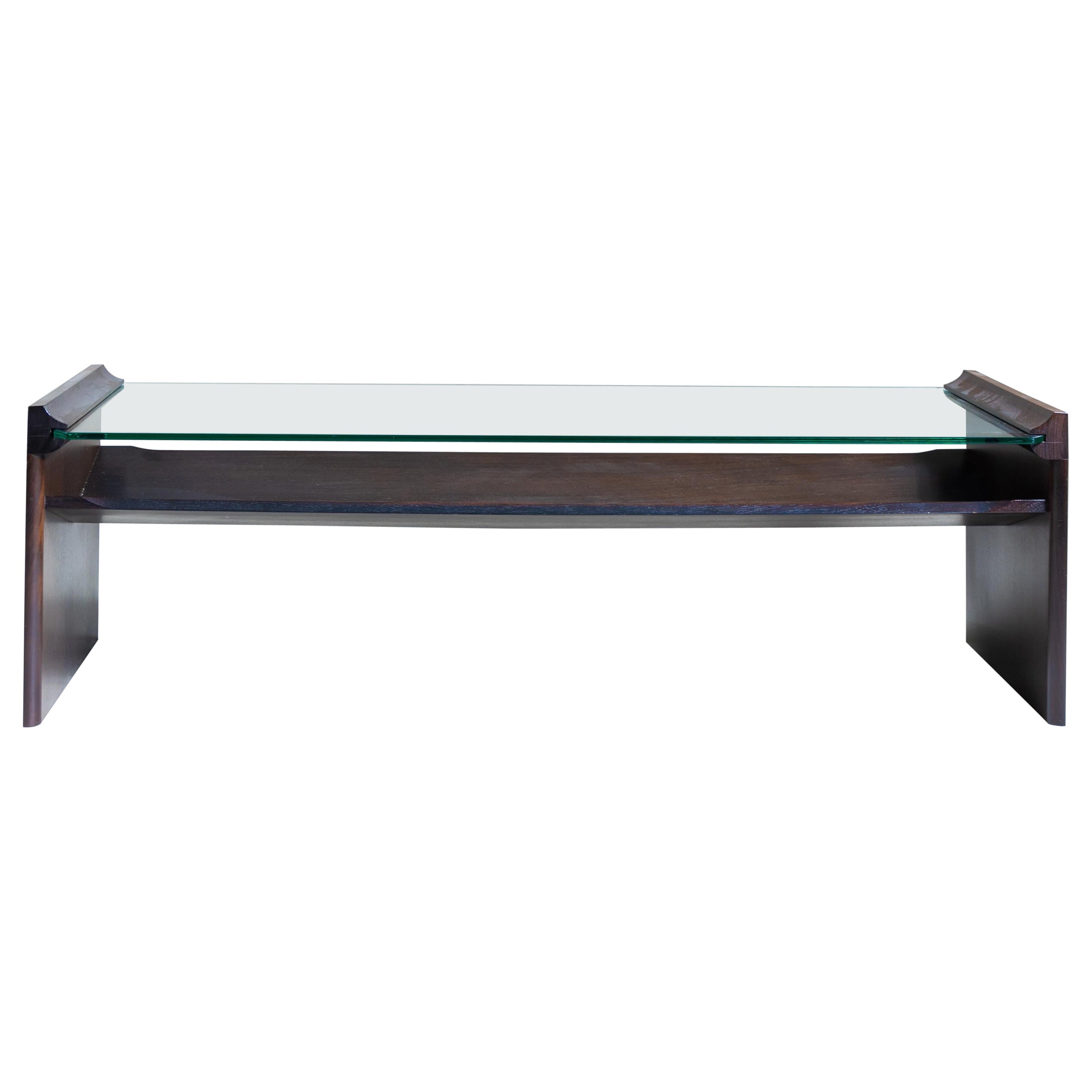 "Acca" wood and glass coffee table,  Kazuhide Takahama, Gavina