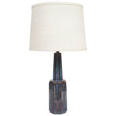 1960s Blue and Brown Ceramic Lamp from Denmark
