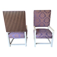 A pair of 1990s Purple High Back Arm Chairs