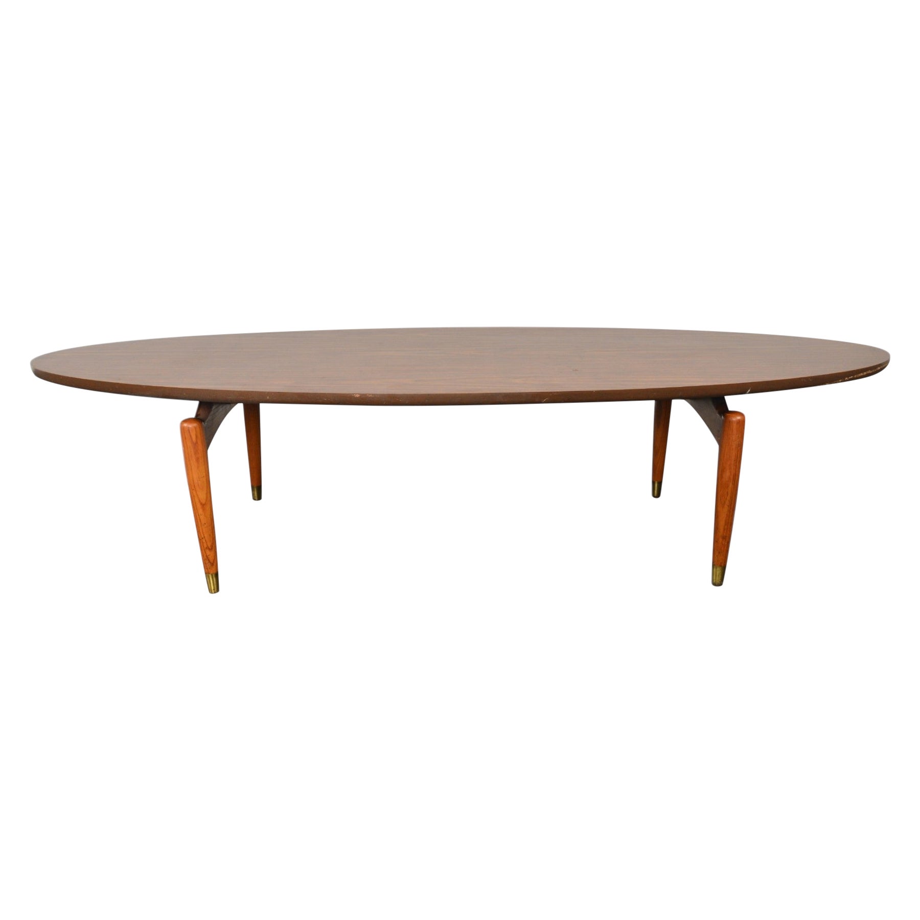 Ovaler Mid Century Couchtisch von Stanley