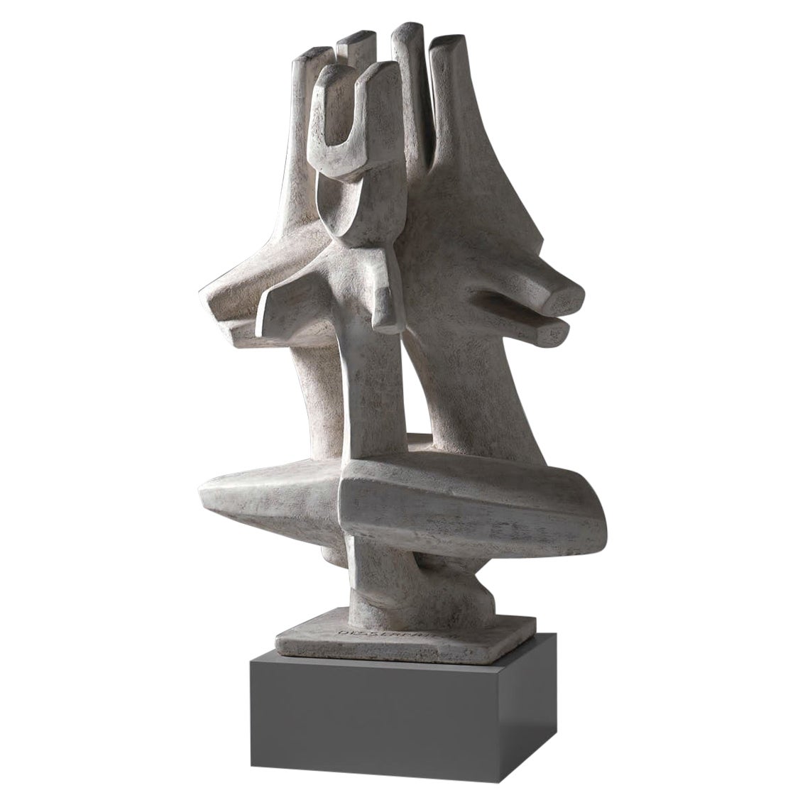 Gran escultura abstracta de hormigón de Roger Desserprit