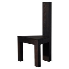 The Collective Dark Brown Oak Brutalist Chair - Trigon by Mokko