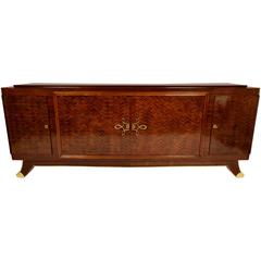 French Marquetry Art Deco Four-Door Mahogany Buffet 9