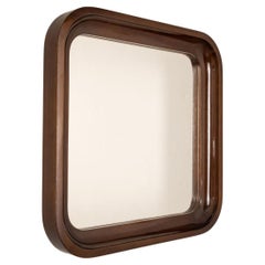 Miroir mural en bois vintage des années 70, design italien