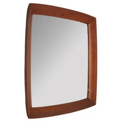 Vintage 60s Teak quadratischer Spiegel Dänisches Design