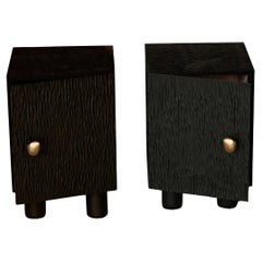 UNISM - Set of Bedside Cabinets - Black Stained Ash