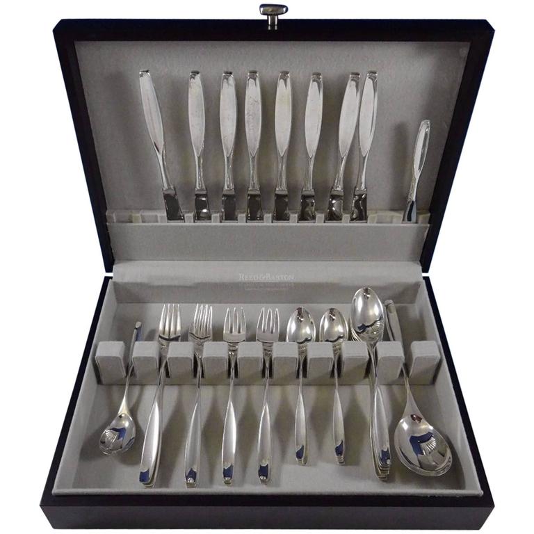 Ellipse by Kirk Sterling Silver Flatware Set 8 Service 43 Pcs Mid