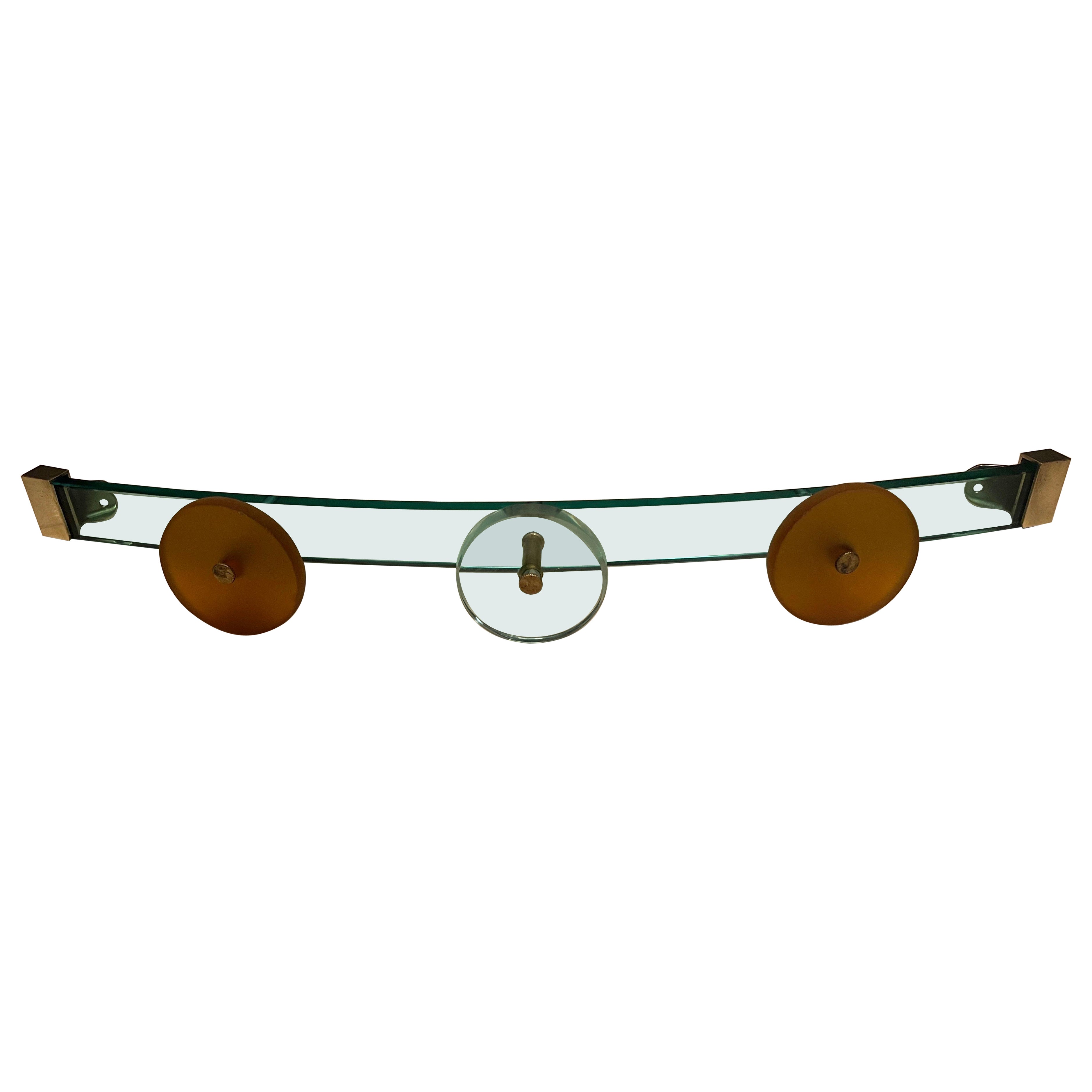 Vintage Green and Amber Murano Glass Coat Hanger 1970