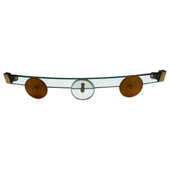 Vintage Green and Amber Murano Glass Coat Hanger 1970