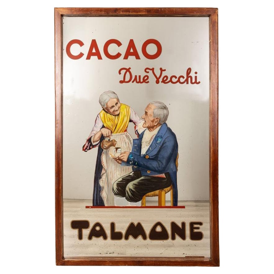 Grande décalcomanie "Due Vecchi" de Cacao Talmone datant des années 1960