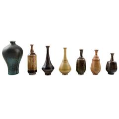 Collection of Höganäs, Sweden and Others Miniature Vases, a Total of Seven
