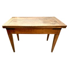 19th Century Rustic Extendable Walnut Table Louis XVI Style