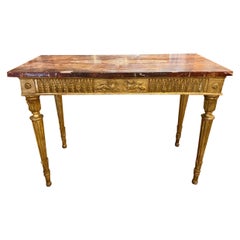 Console in legno intagliato e dorato del XVIII secolo proveniente da Napoli, Italia