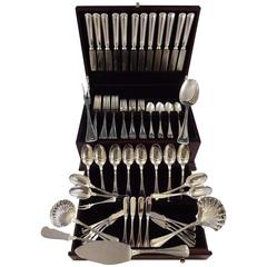 Vintage Milano by Buccellati Sterling Silver Flatware Dinner Set 12 Service 79 Pcs Italy