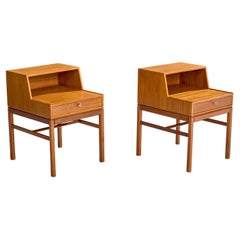 Engström & Myrstrand, Nachttische, Teak, Messing, Schweden, 1960er Jahre