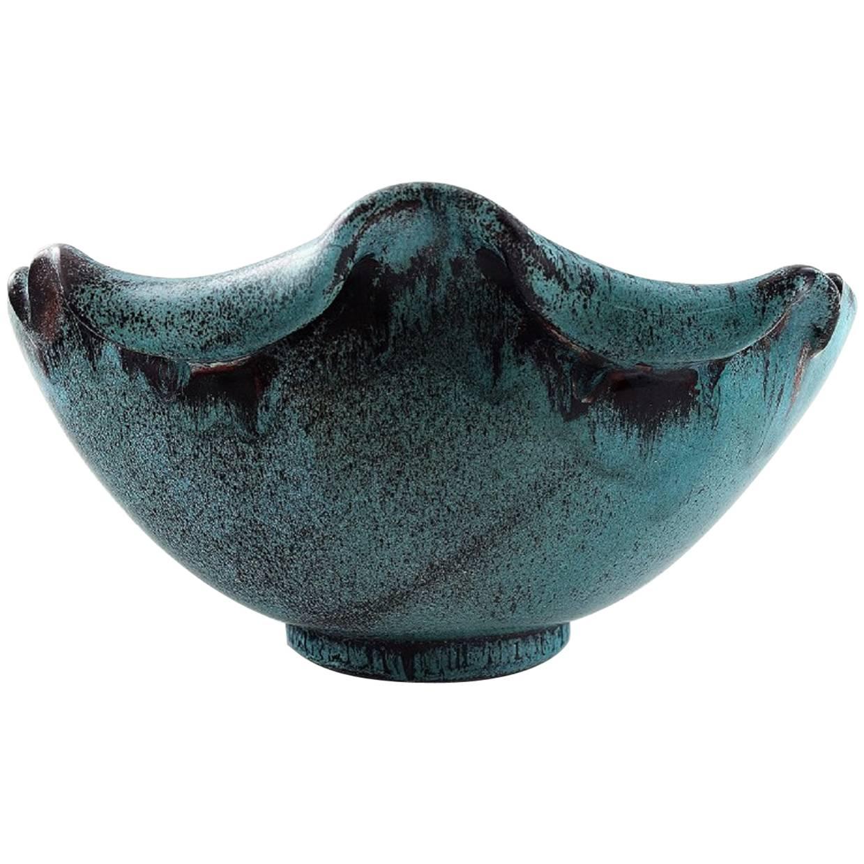 Kähler, HAK, Glazed Ceramic Bowl, 1930s, Designed by Svend Hammershøi