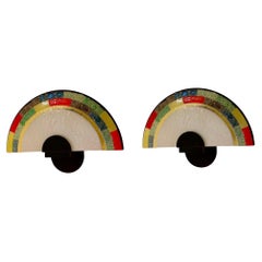 Wall lighting Glass murano multicolor pair by Zonca , Italie 1980s