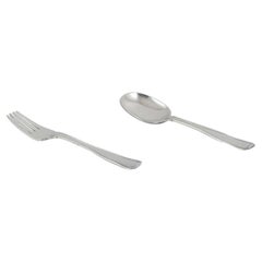 Georg Jensen. Old Danish child's cutlery set in sterling silver.