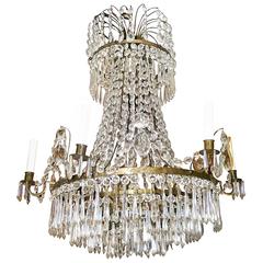 Neoclassic Swedish Crystal Chandelier