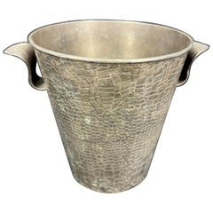 Fioriera in finto coccodrillo in ottone patinato Pewter