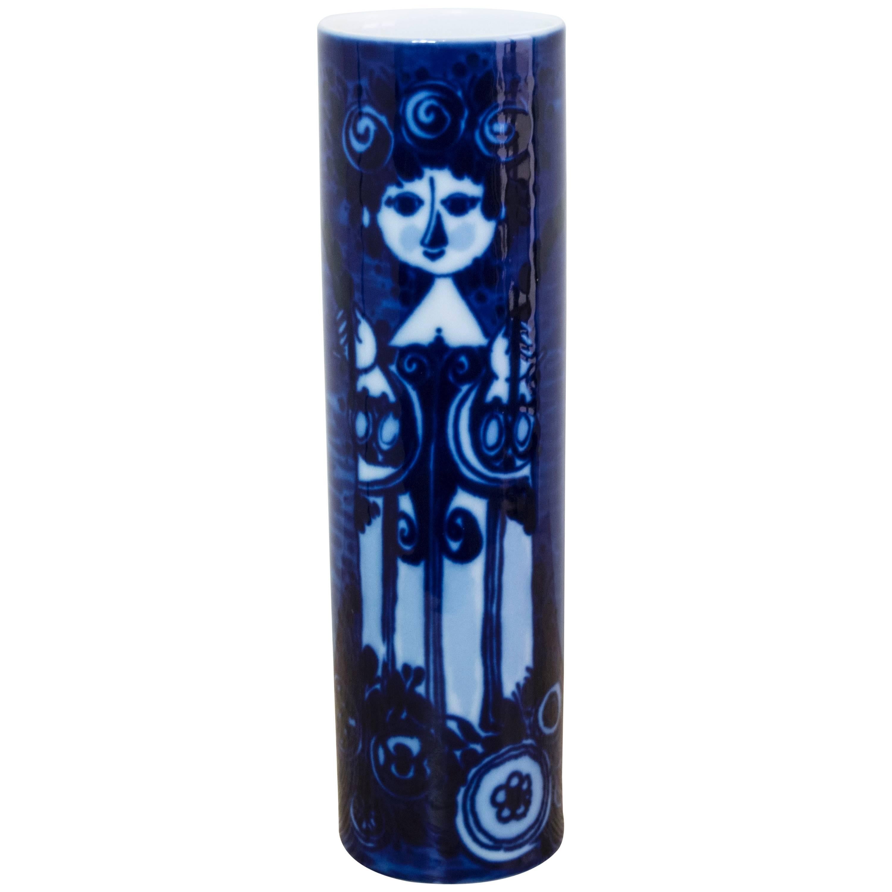 Elegant Cobalt Blue Bjorn Wiinblad Rosenthal Studio Line Vase For Sale