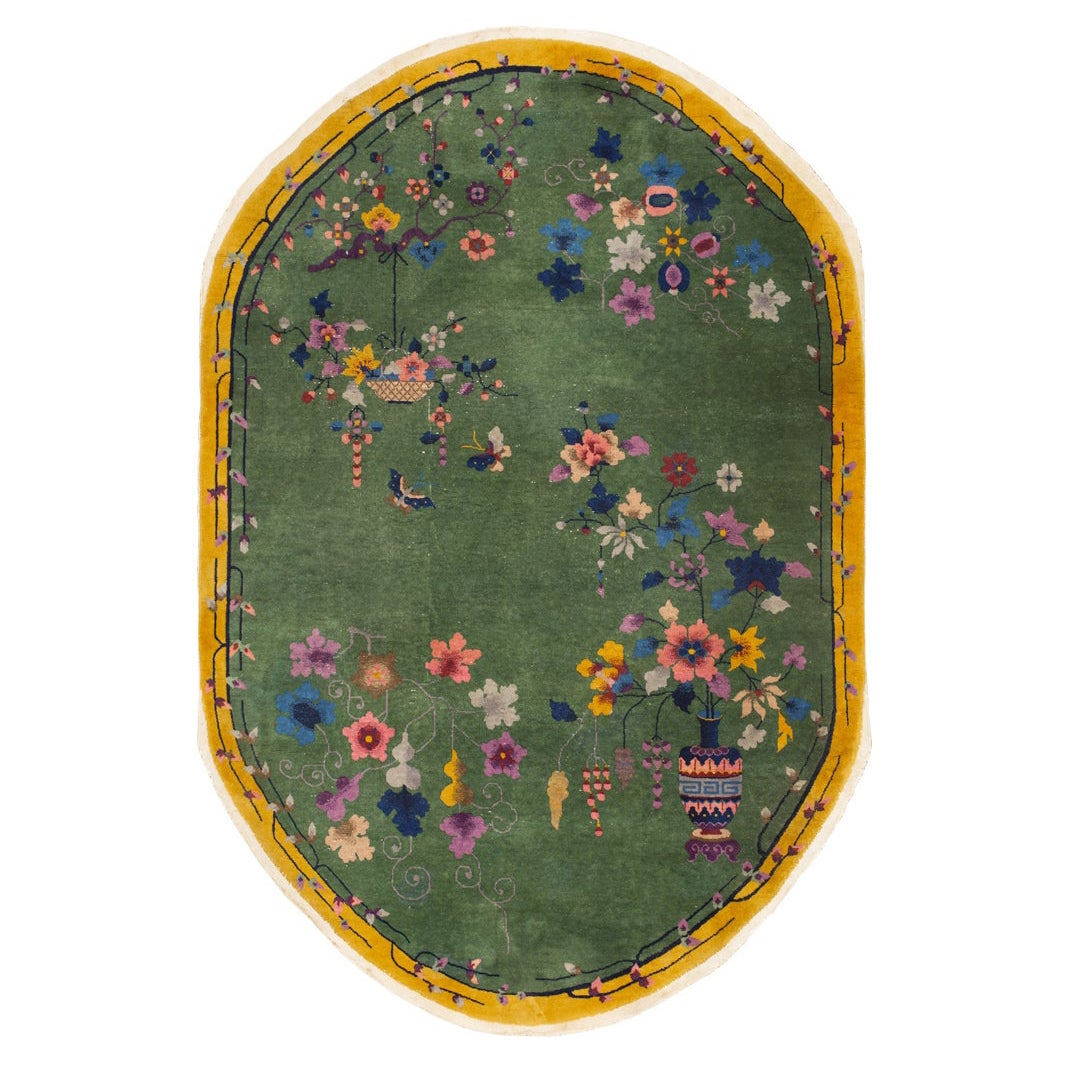 Chinois - Tapis Art Déco 6' x 8' 10" en vente