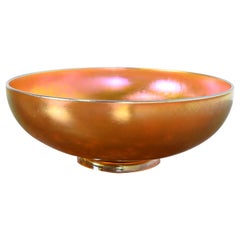 Steuben Glass Iridescent Art Glass Fruit Bowl or Center Bowl