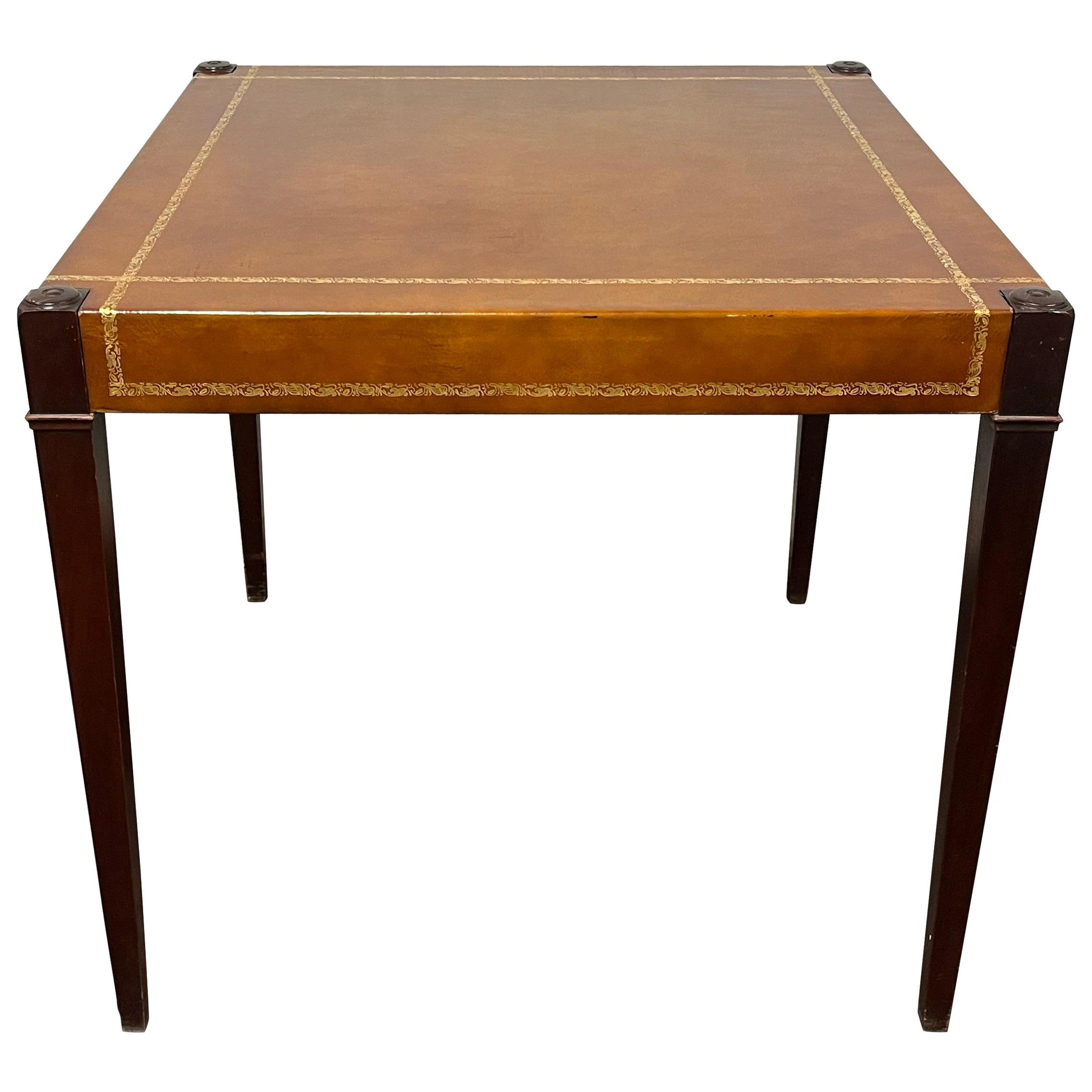 Van Sciver Tooled Leather Game Table