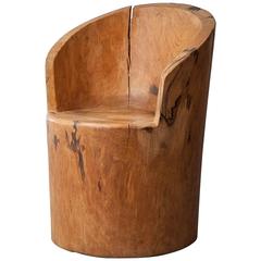 Sculpted Solid Wood Chair by Jose Zanine, Brazil, 1970s 5