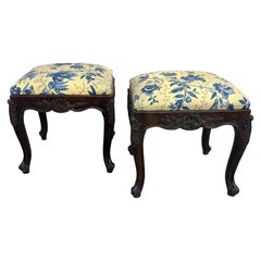 Vintage Louis XV Style Wood Carved Stools