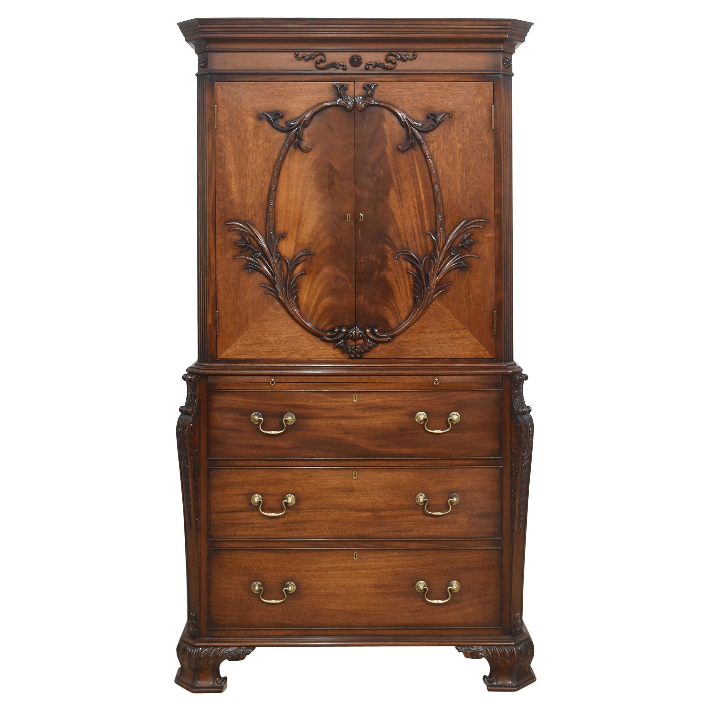 Carved mahogany cabinet