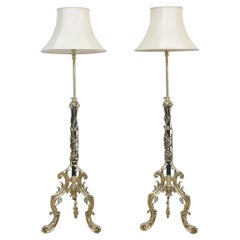 Pair of 19th century telescopic standard lamps