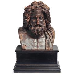 Late 18th Century Italian Terracotta Bust of the Zeus of Otricoli