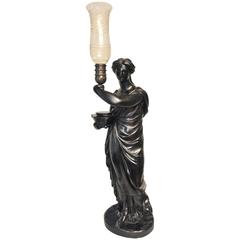 Regency Black Painted Plaster Figure of a Muse by Humphrey Hopper