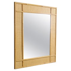 Vintage Mid century bamboo mirror by Dal Vera, 1960s