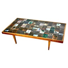 Mid Century Modern Teak Ceramic Tile Mosaic Coffee Table by Gerard Havekes 1960s