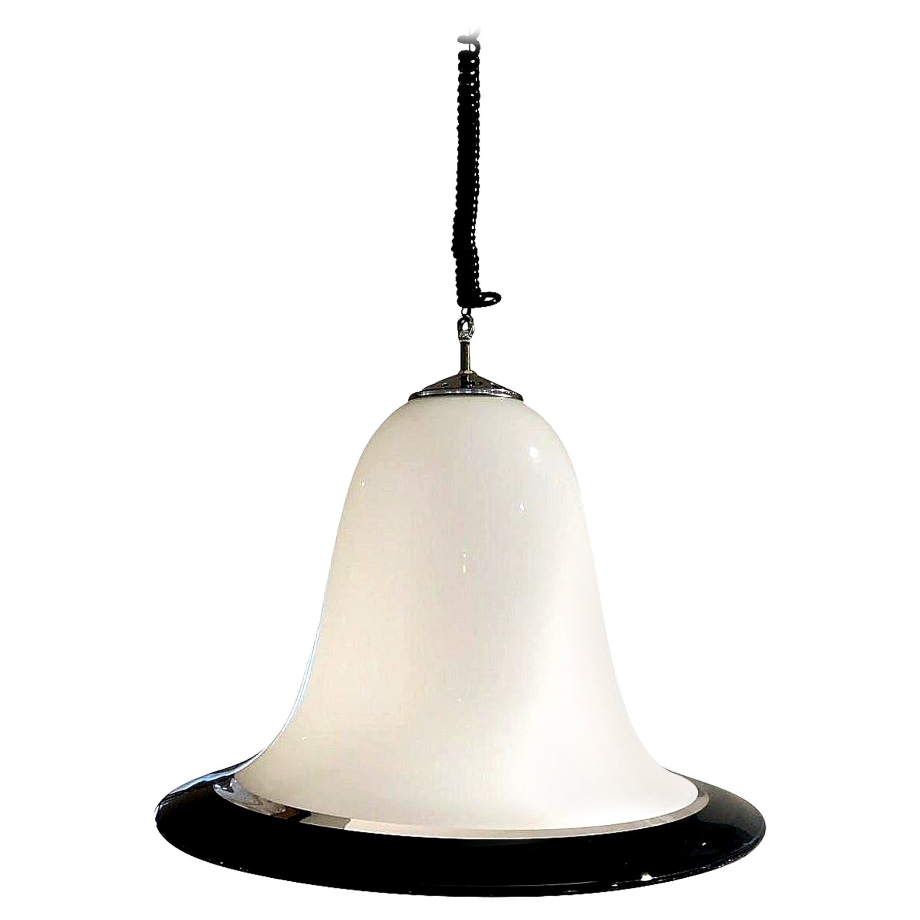 White Murano Glass Pendant Chandelier For Sale