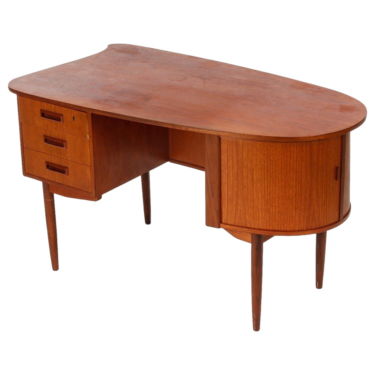 Atomic Bullet Shaped Writing Desk in Teak For Sale