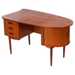 Vintage Atomic Bullet Shaped Writing Desk in Teak