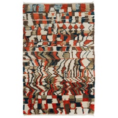 6x9 Ft Contemporary Hand-Knotted Wool Rug with Soft Thick Pile & Abstract Design (Tapis contemporain en laine nouée à la main avec des poils souples et un design abstrait)
