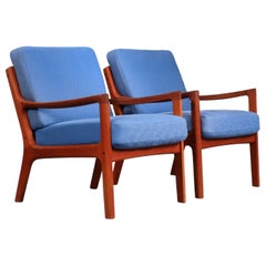 Paire de chaises longues Senator modèle 116 en teck d'Ole Wanscher