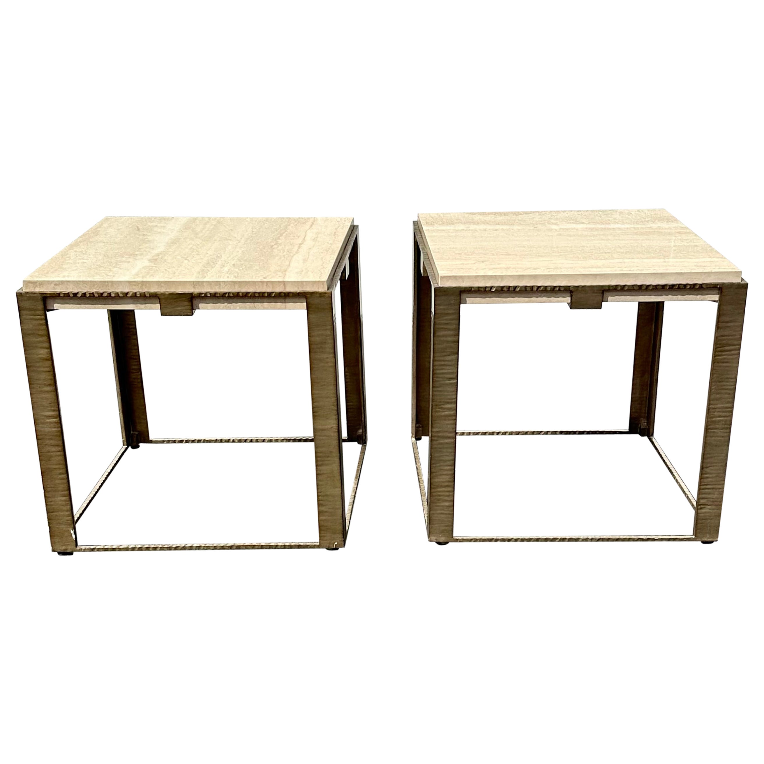Lexington Laurel Canyon Tavolini in travertino, Set di 2