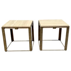 Tables d'extrémité en travertin Lexington Laurel Canyon, lot de 2